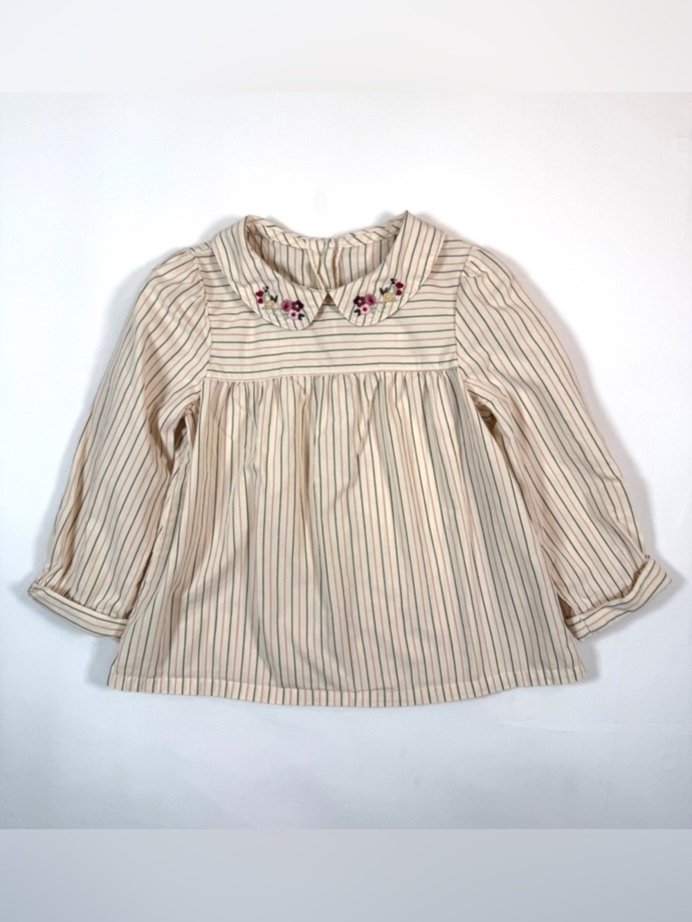 GYMBOREE 2006 Vintage‎ Girls Floral Blouse 2T Cottagecore Stripe Embroidered